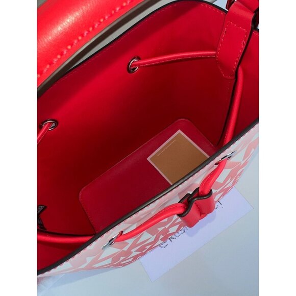 Michael Kors bucket bag suri medium graphic ombre print leather coral reef multi - Picture 6 of 9